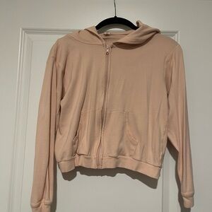 Skims Logo Pointelle Jacket Hoodie Rose Quartz Kids Girls 14 pink peach
